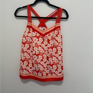 LC Lauren Conrad Red White Yellow Floral Tank Top Size X Small
